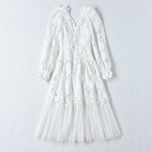 Vestido Hueco Bordado Cintura Esbelta para Mujer - Image 2
