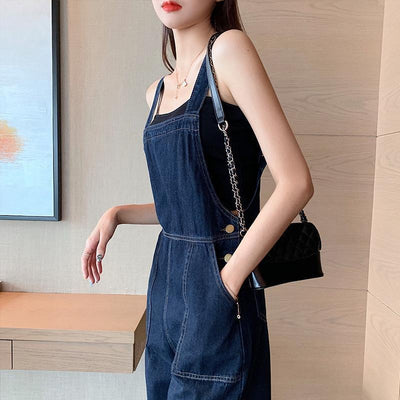 Overol Denim de Cintura Alta Minimalista para Mujer - Image 14