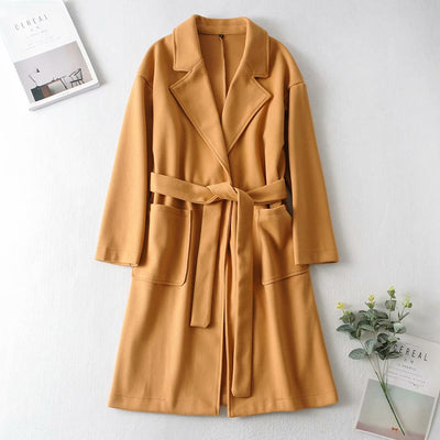 Abrigo de Lana Mujer Largo Elegante Estilo Coreano Slim Fit Premium - Image 5