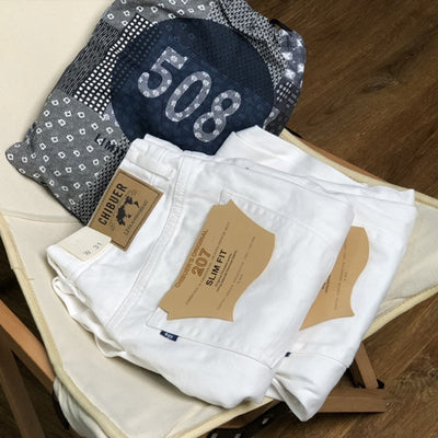 Pantalones Vaqueros Blancos Rectos para Hombre - Casual Moderno - Image 16