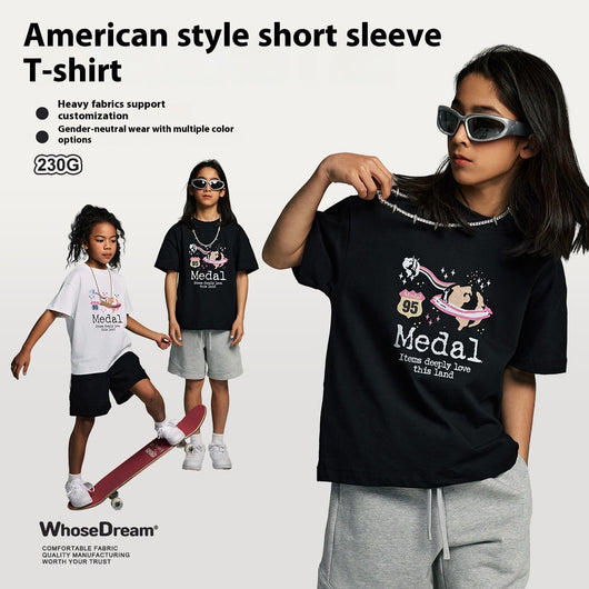 Playera de Verano Estilo Europeo y Americano para Niños