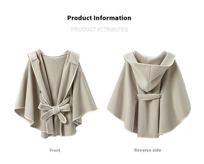 Poncho Capa Hoodie Reversible de Lana Premium Doble Faz - Image 13