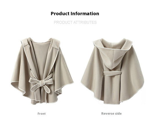 Poncho Capa Hoodie Reversible de Lana Premium Doble Faz - Image 13