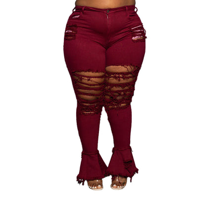 Pantalones Vaqueros Rotos Talla Grande Estilo Urbano para Mujer - Image 13