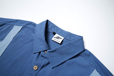 Camisa Unisex de Corte Asimétrico con Costuras Contrastantes - Image 14