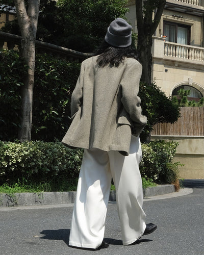 Pantalón de Traje Mujer con Pliegues 3D y Corte Holgado Elegante - Image 13