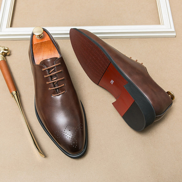 Zapatos de Cuero Elegantes con Cordones - Estilo Formal y Casual