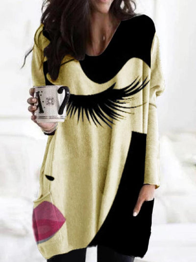 Blusa de Cuello V con Estampado y Ruedo Irregular - Image 11