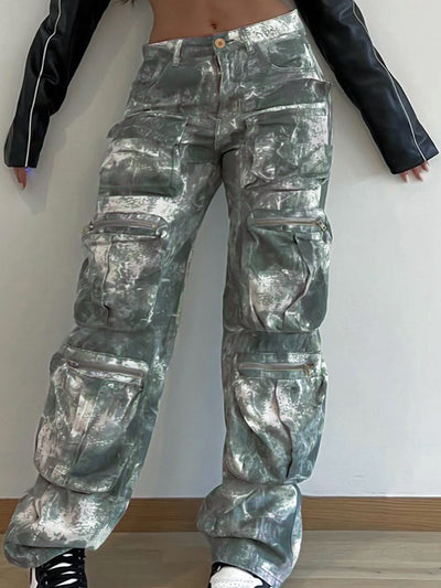 Pantalones Cargo Camuflaje Primavera con Múltiples Bolsillos - Diseño Street Loose Fit - Image 6