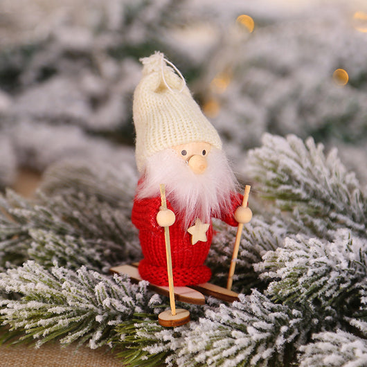 Muñeco Esquiador Navideño de Madera Artesanal - Image 22