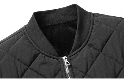 Abrigo de Béisbol Acolchado con Diseño de Rombos - Chaqueta de Invierno Cálida para Hombre - Image 13