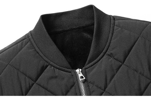 Abrigo de Béisbol Acolchado con Diseño de Rombos - Chaqueta de Invierno Cálida para Hombre - Image 13