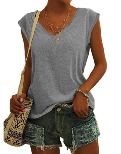 Blusa Suelta con Cuello en V - Diseño Minimalista Europeo y Americano para Mujer - Image 20