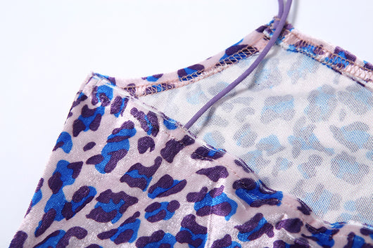 Vestido Estampado Leopardo Cintura Ajustada Tirantes Finos - Image 15