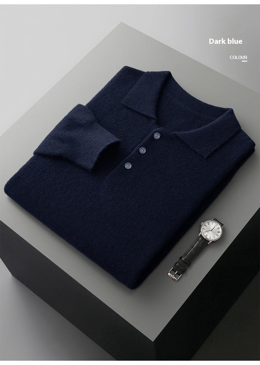 Suéter Polo de Lana para Hombre - Comodidad Casual Premium - Image 27