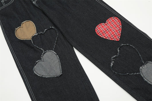 Pantalones Vaqueros Rectos con Parches de Contraste para Hombre - Image 15