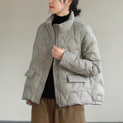 Chaqueta Acolchada Minimalista con Cierre - Perfecta para Cualquier Ocasión - Image 3