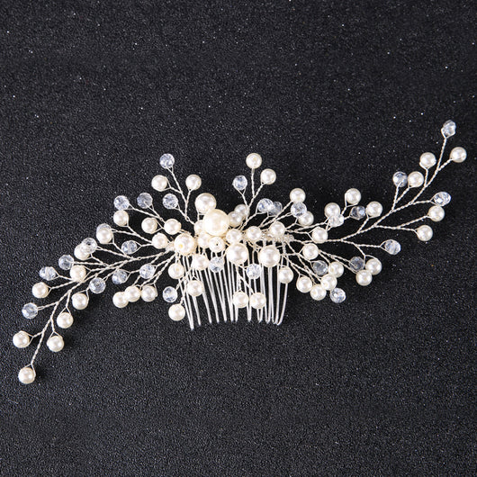 Peineta de Cristal Blanco Perla para Eventos - Image 15