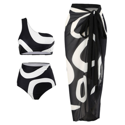 Bikini Asimétrico con Falda Envolvente - Diseño Sexy de Una Hombrera - Image 5