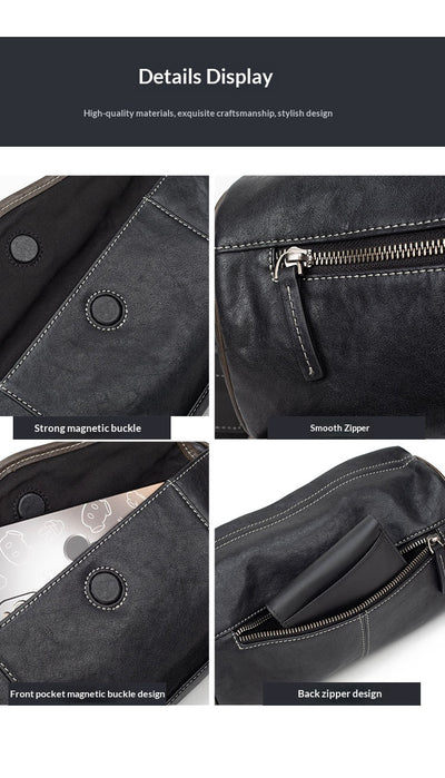 Bolsa Crossbody de Cuero Curtido al Vegetal para Hombre - Estilo Vintage - Image 21