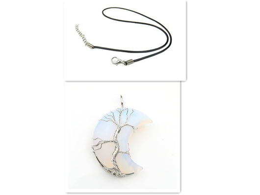 Collar Artesanal con Cristal Natural, Árbol de la Vida y Luna - Image 13