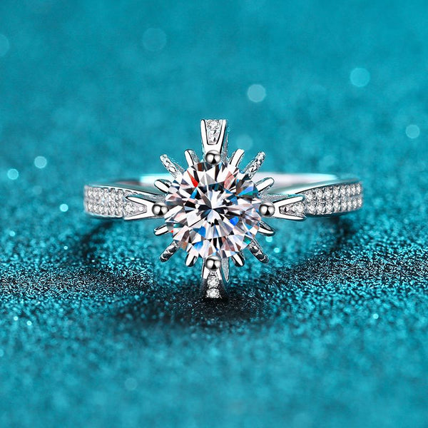 Anillo de Plata 925 con Moissanita de 1 Quilate - Diseño Microengastado