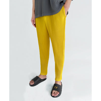 Pantalones Casuales de Hombre con Cintura Elástica y Pliegues - Colores Sólidos Verano - Image 8