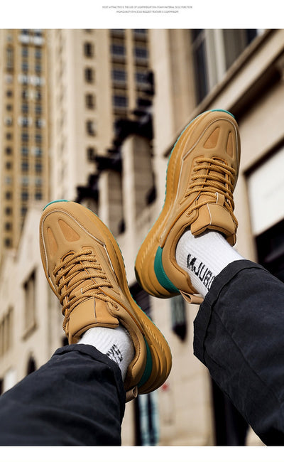 Tenis Deportivos de Plataforma Ligeros con Suela Suave - Cuero Casual para Hombre - Image 14