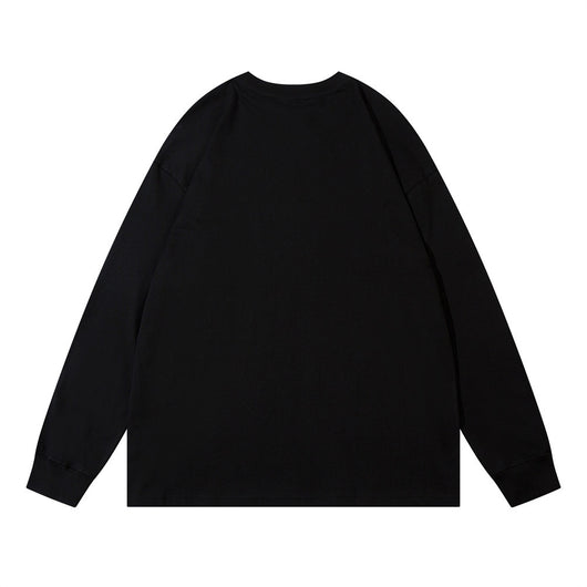 Camiseta Manga Larga Hombre Figura Abstracta Depresiva con Collar Metal Street Fashion - Image 3