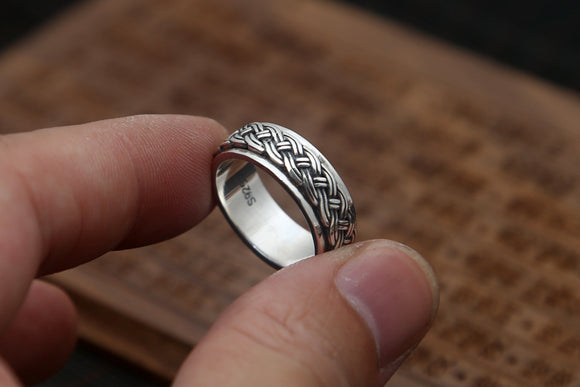 Anillo de Plata Tailandesa Retro para Hombre - Dedo Índice