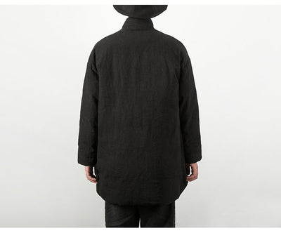 Chaqueta Acolchada Estilo Chino de Algodón y Lino para Hombre - Image 8