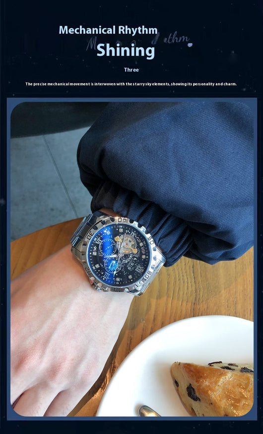 Reloj Automático Mecánico Impermeable con Esfera Luminiscente Estrellada - Image 18
