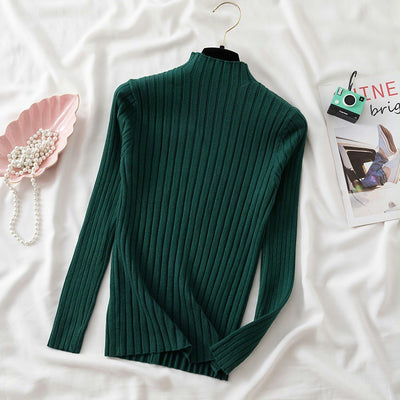 Suéter de Cuello Alto Coreano - Prenda Base Tejida para Otoño e Invierno - Image 12