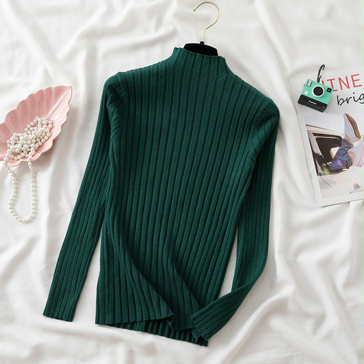 Suéter de Cuello Alto Coreano - Prenda Base Tejida para Otoño e Invierno - Image 12