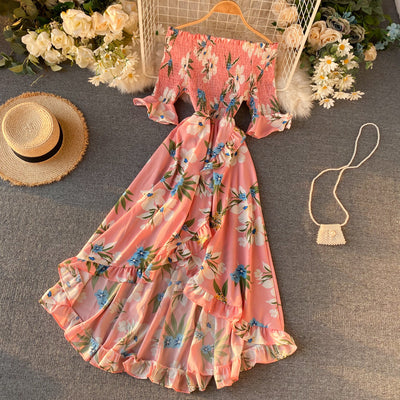 Vestido de Resort con Hombros Descubiertos y Volantes Irregulares - Image 17