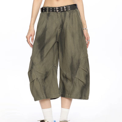 Shorts de Trabajo Vintage Teñido Artesanal para Mujer