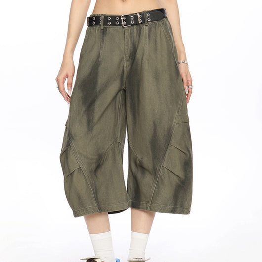 Shorts de Trabajo Vintage Teñido Artesanal para Mujer