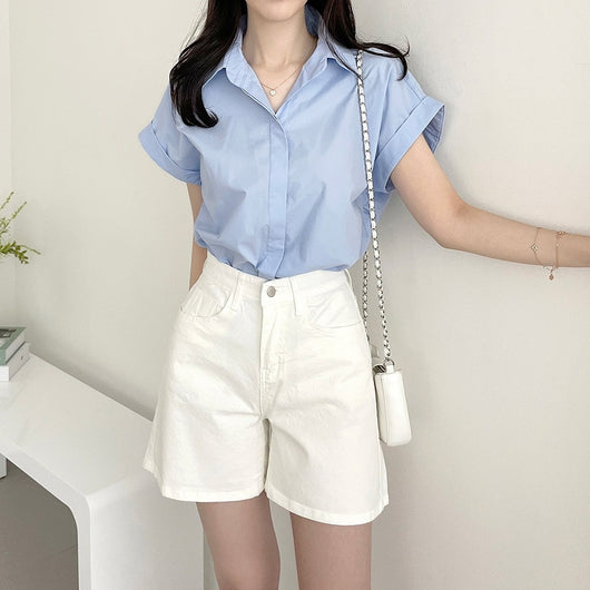 Blusa Casual con Cuello Solapa y Diseño de Gancho Oculto - Image 28
