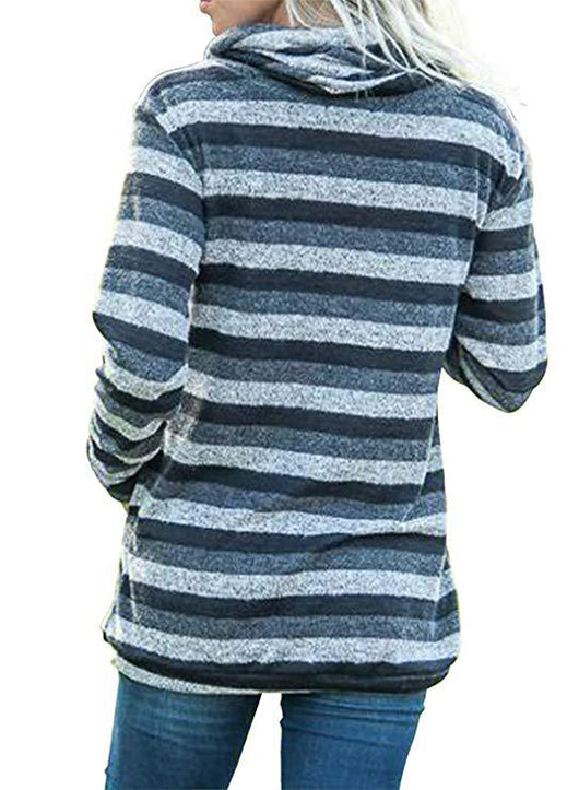 Sudadera Larga Multicolor a Rayas con Bolsillos para Mujer - Image 11