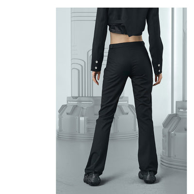 Pantalón Flare Slim Fit con Doble Cierre y Abertura Lateral - Image 10