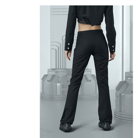 Pantalón Flare Slim Fit con Doble Cierre y Abertura Lateral - Image 10