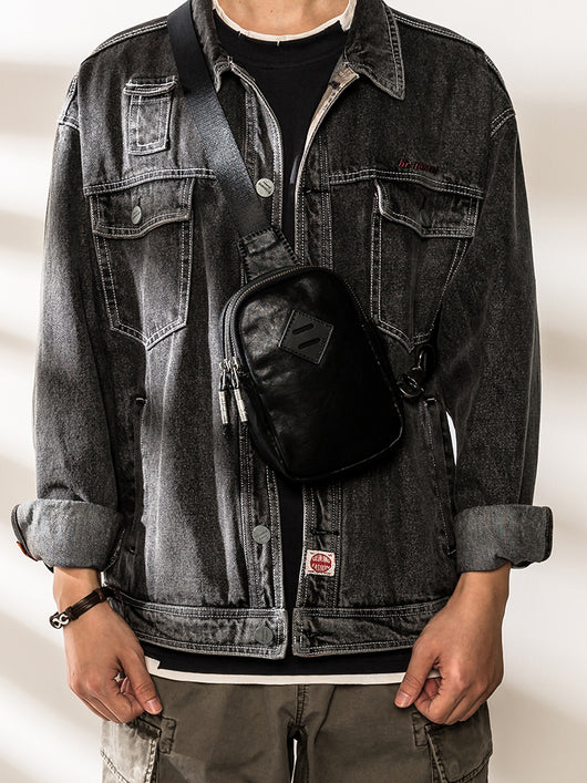 Bolsa de Pecho de Cuero para Hombre - Estilo Moderno - Image 3