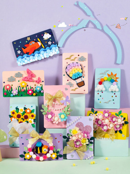 Kit de Tarjetas de Cumpleaños Personalizadas DIY con Material No Tejido