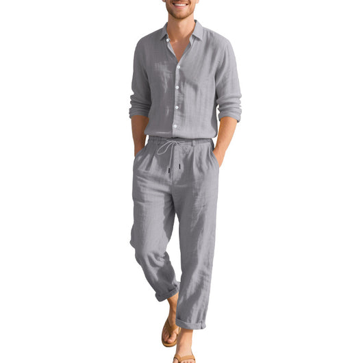 Conjunto de Dos Piezas: Camisa Suelta de Manga Larga y Pantalón Cómodo - Image 10