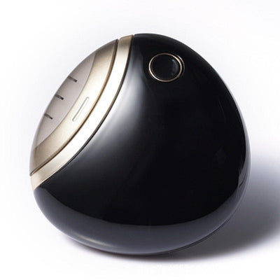 White egg-shaped electric nail clippers trimmer with a gold-toned accent and a single control button. - Image 19