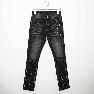 Jeans Rectos Rotos con Efecto Paint Splash y Stretch para Hombre - Image 18