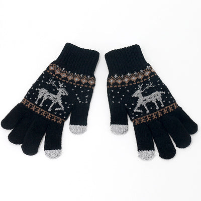 Guantes Tejidos con Patrón Navideño Jacquard - Image 4