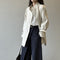 Abrigo Trench Casual Holgado con Cuello de Pie para Mujer