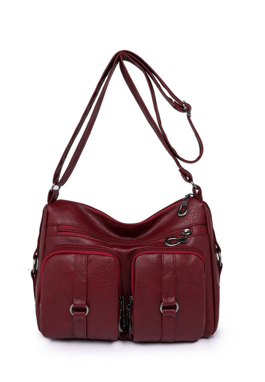 Bolso Bandolera de Cuero PU en Colores Sólidos para Mujer - Image 5
