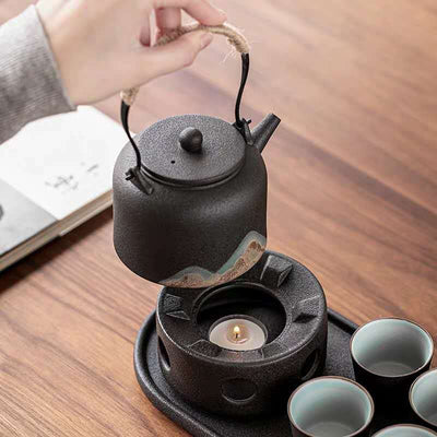 Juego de Té Japonés con Calentador de Cerámica - Image 2